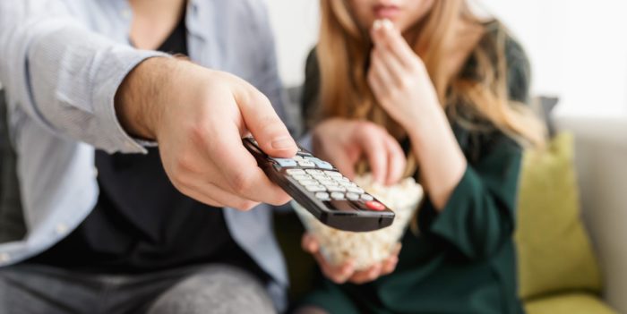 Couple watching TV